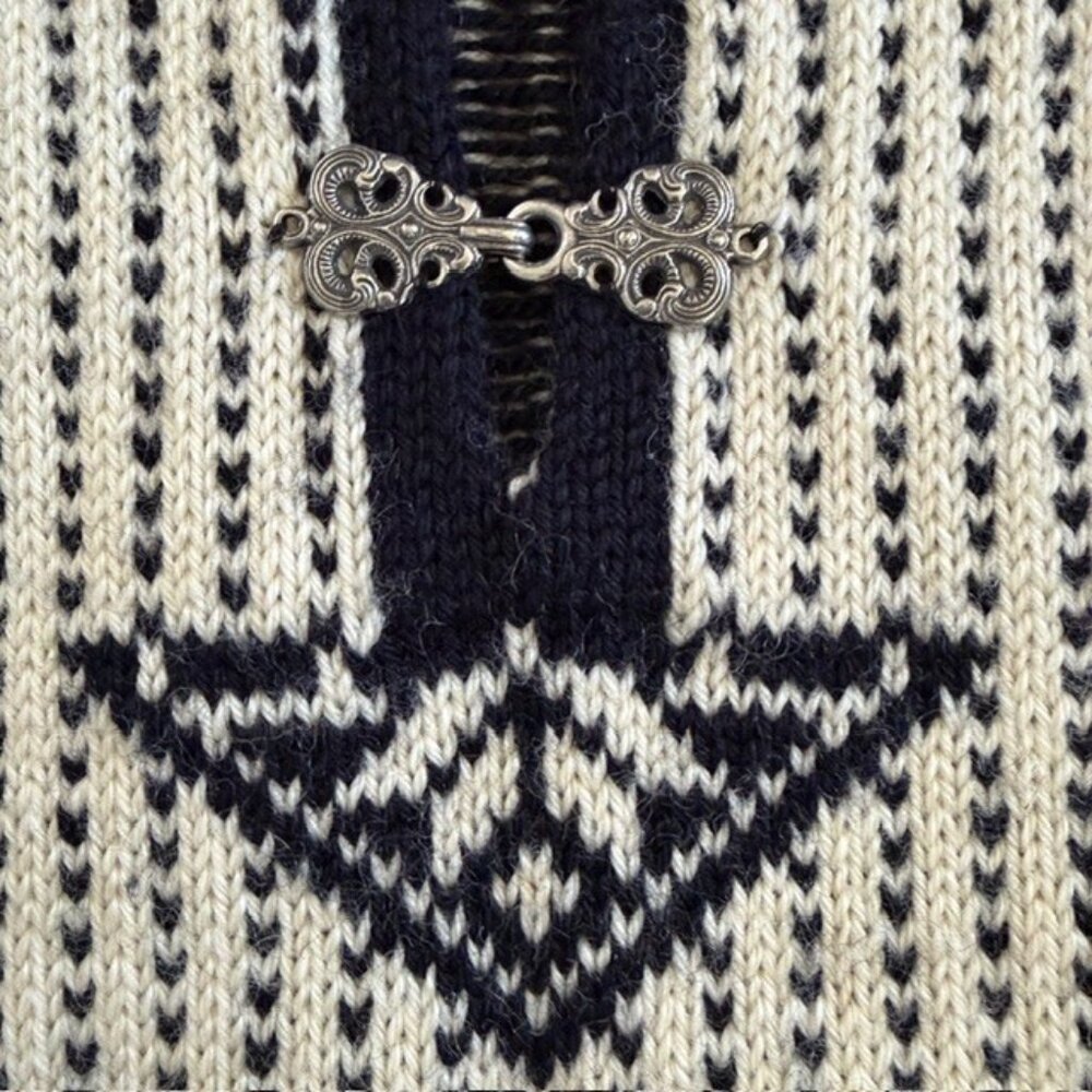 Vintage Dale of Norway Wool Sweater Norwegian Pullover Sweater Ivory Medium - Picture 8 of 16